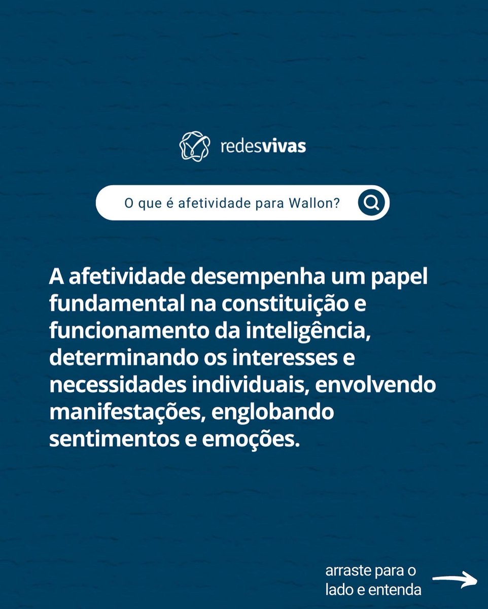 redesvivasbr's tweet photo. Nesse mês dedicado a afetividade pelo redes, nós traremos alguns autores e algumas autoras que abordam o conceito de afetividade. O primeiro é Wallon. Segue a gente na rede vizinha para acompanhar essa imersão. https://t.co/Q5kHcTRgsv