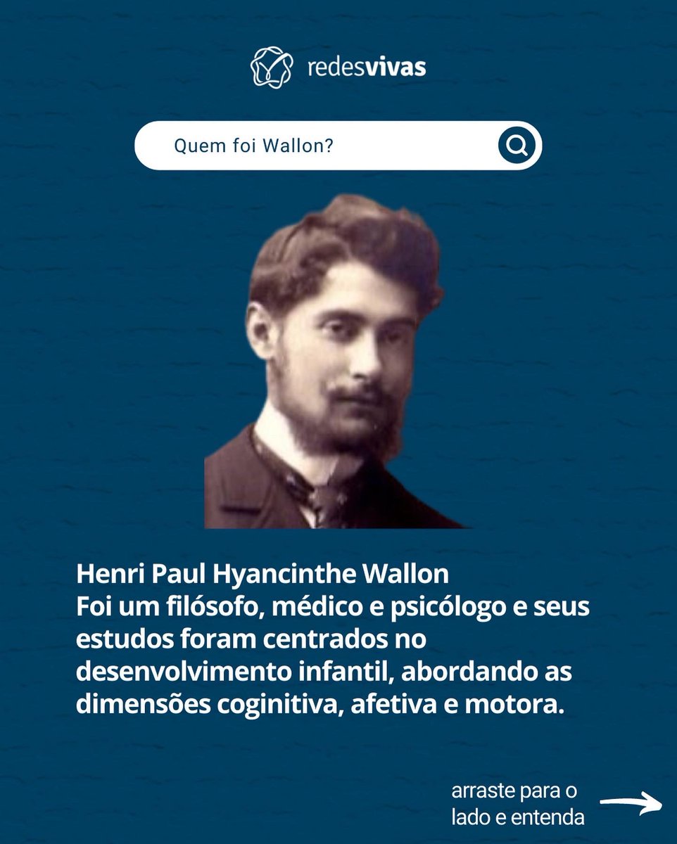 redesvivasbr's tweet photo. Nesse mês dedicado a afetividade pelo redes, nós traremos alguns autores e algumas autoras que abordam o conceito de afetividade. O primeiro é Wallon. Segue a gente na rede vizinha para acompanhar essa imersão. https://t.co/Q5kHcTRgsv