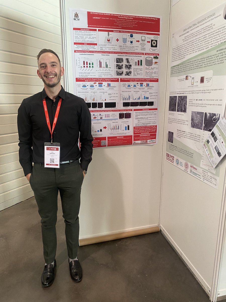 calu3l's tweet photo. Drop by Scaffold section (P40) on the poster session to learn how we apply this #biomaterials using #3Dprinting to develop bioengineered tracheal substitutes! @TissueEngDublin @CURAMdevices @RCSIPharmBioMol https://t.co/cIhA3egSik