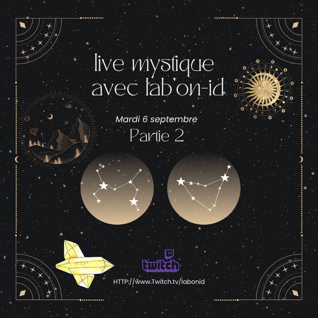 lab_onid's tweet photo. 🌜LIVE MYSTIQUE🌛

🔝Demain à 14h30 sur https://t.co/oZr8p6NN3L

#live #labonid #rentree #scolaire #twitch https://t.co/rJxQYp0jkQ