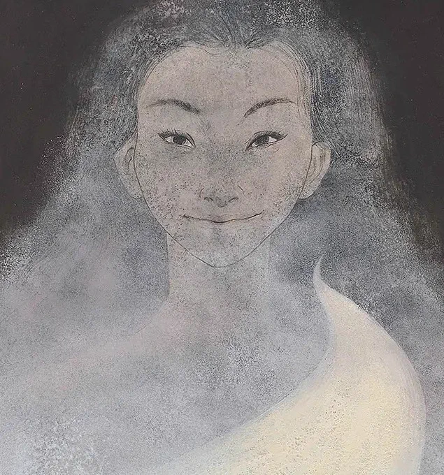 顔少し加筆しました。雪女に間違われますが、狐です。 