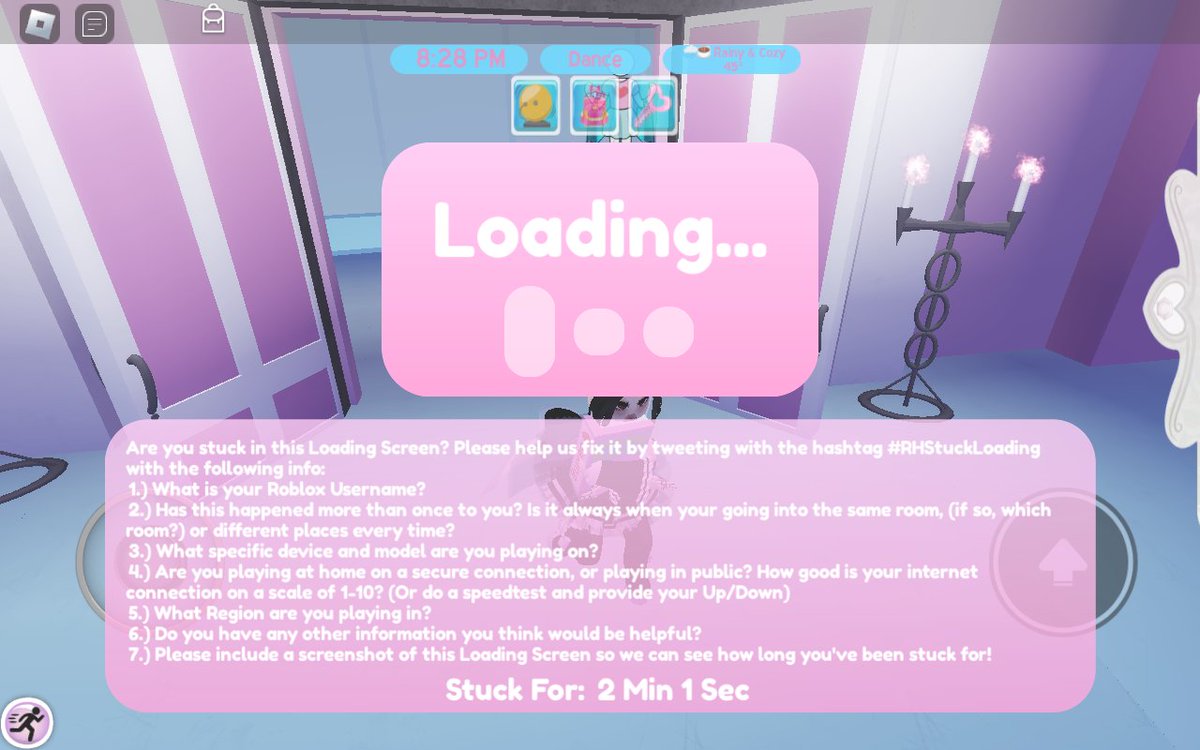 cutielyanaa's tweet photo. #RHStuckLoading my roblox username is Lyana_Chans and this happen to me everytime I play royale high.I use Samsung Tab.Yes,I'm playing at home and I play at private server but my connection is good and please fix this.Thank you https://t.co/oqoLEoePek