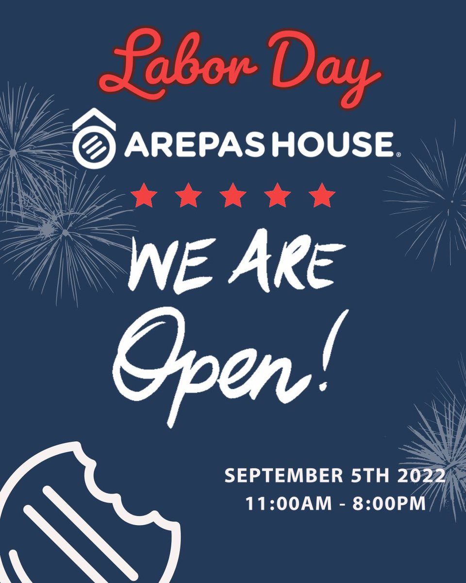 Happy Labor Day America. We are open and ready to serve you the most delicious Arepas in town!!! .
.
.
#foodlover #denverfun #denverfood #303food #saborvenezolano #foodnetworkve #venezuelanfood #arepitas #venezuelansite #venezuelan #laborday #labordayweekend #happylaborday