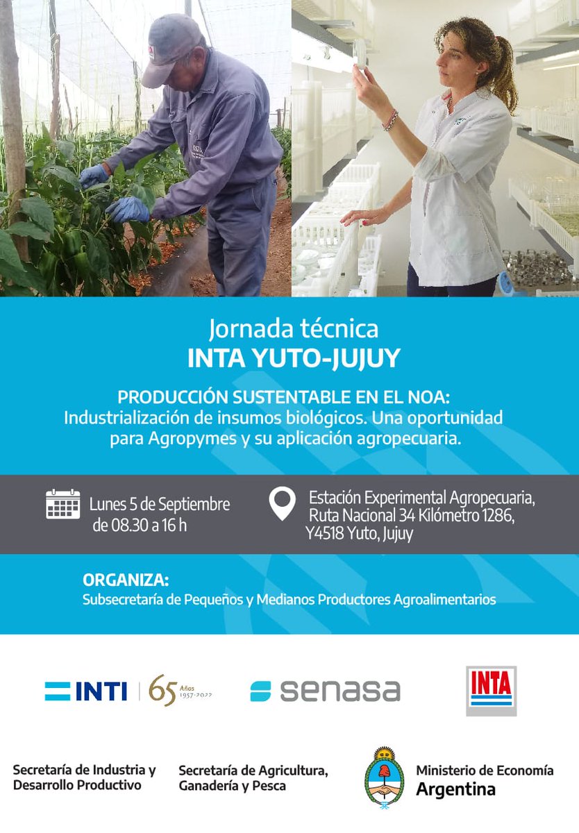milabarbieri's tweet photo. En la Estación Experimental del @IntaYuto #Jujuy se da inicio a la Jornada Técnica de Producción Sustentable en el #NOA: Industrialización de insumos biológicos.
Una oportunidad para #AgroPymes y su aplicación agropecuaria.
@AgriculturaAR
@SenasaAR
@intaargentina
@INTIargentina https://t.co/OZEerzh1Bt