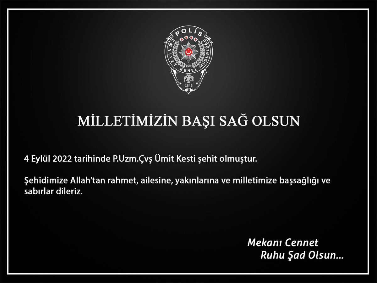 EmniyetGM's tweet photo. Milletimizin başı sağ olsun🇹🇷 https://t.co/rK333vRCD3