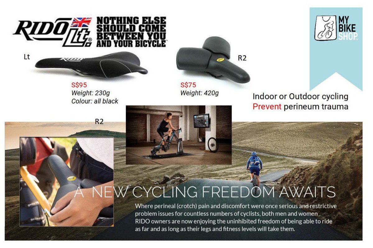 "Are you sitting comfortably? New stocks of Lt's and R2's..... RIDO's 'Pressure Shift Geometry' prevents numbness and trauma of the perineum...."
mybikeshop.com.sg/product-catego…