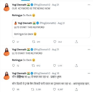 DFRAC_org's tweet photo. 8/10. There are many adjectives like a demon, and terrorist being used for them. Many hatemongers like @YogiDevnath2 are attempting to trend the #Rohingyagoback hashtag against them. https://t.co/72L6Nxm1e9