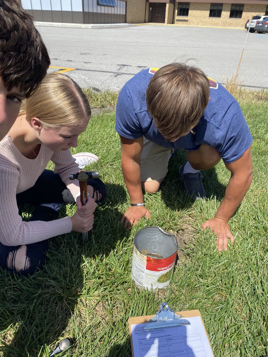 If you didn’t know… I’m back in the saddle and last week plant and soils talked about soil compaction by completing a lab close to the practice field and another close to the playground. #doingtolearn