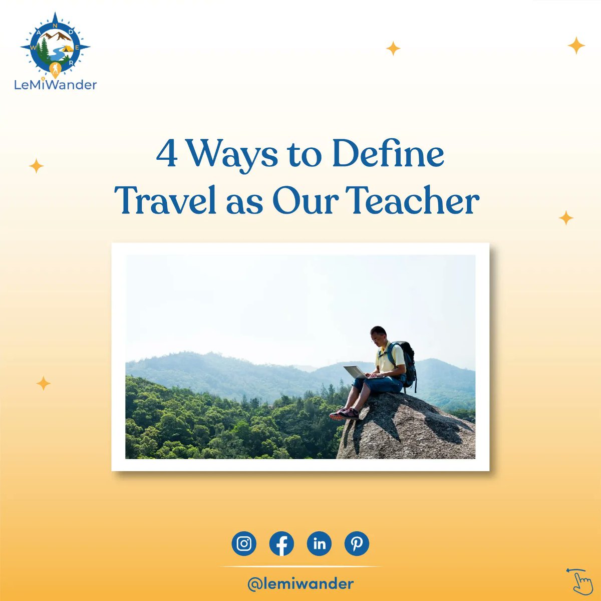 LeMiWander's tweet photo. Travelling is a teacher of a unique kind. It prepares us with valuable life experiences. Happy Teacher's Day to all the travellers out there!!✨ #lemiwander #wanderlust #newwaytotravel #surpriseyourself #happyteachersday #teachersday2022 #travel #traveladdict #travelgram #explore https://t.co/sApEQiQ8BJ