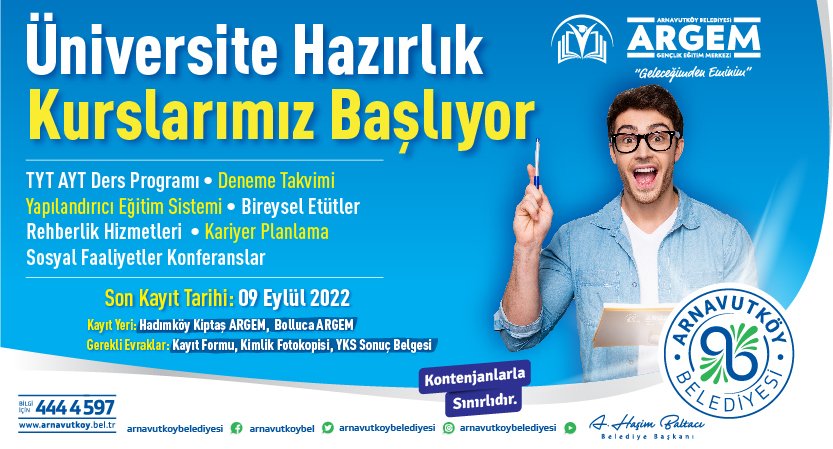 Argemgenclik's tweet photo. 🎓Bu yıl 400 öğrencimizden 370'i #Üniversite'li oldu.
Yeni dönem ücretsiz #ARGEM üniversite hazırlık kursu kayıtları devam ediyor. 📚
📍Bolluca ARGEM
📍Hadımköy Kiptaş ARGEM
📅 Son başvuru 9 Eylül Cuma https://t.co/SAOUFryK19
