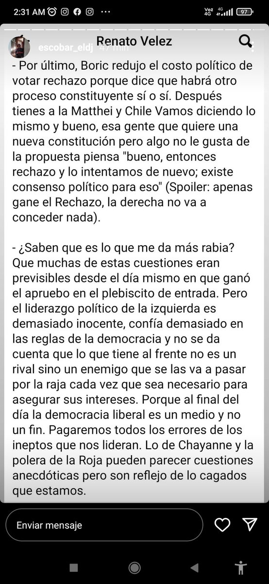 igmardonesb's tweet photo. Me robé esta texto desde instagram. Muy buen análisis escrito en julio de este año. https://t.co/xCB8K3StmX