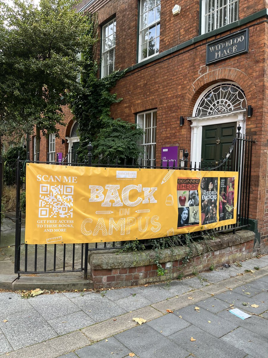beccap1502's tweet image. New month, new term, new banner 💛

If you’re heading back to the @OfficialUoM in the coming weeks, look out for the banner outside the @ManchesterUP office and be sure to scan our QR code 📱 #backtolearn #manchester