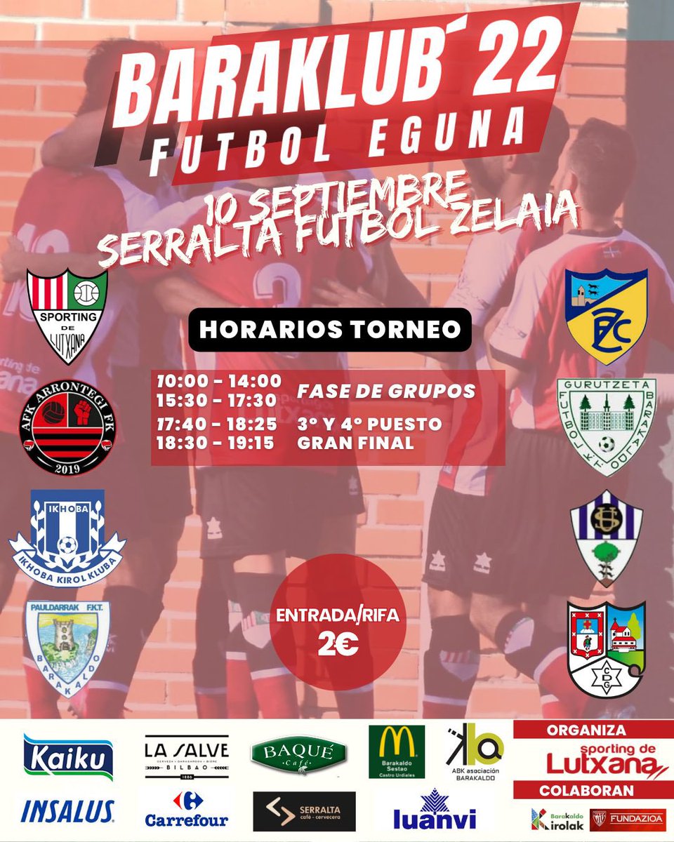 Sportin_Lutxana's tweet photo. Vuelve la 3ª edicion de BARAKLUB FUTBOL EGUNA. https://t.co/8J8metMlYJ