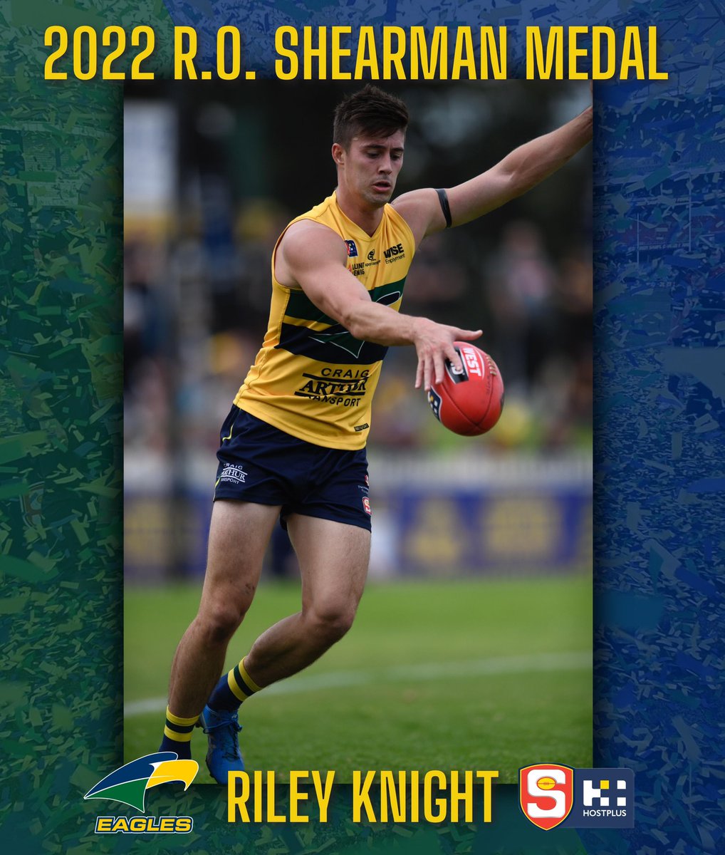 EAGLESWWTFC's tweet photo. Riley Knight takes out the R.O. Shearman Medal as voted by the coaches.

The 4th Eagle to take out this prestigious award, and first since Jared Petrenko in 2016.

#WWTFC #jointheeaglesnest #EaglesWWTFC #TogetherWeFly https://t.co/hMAzvwGfZN