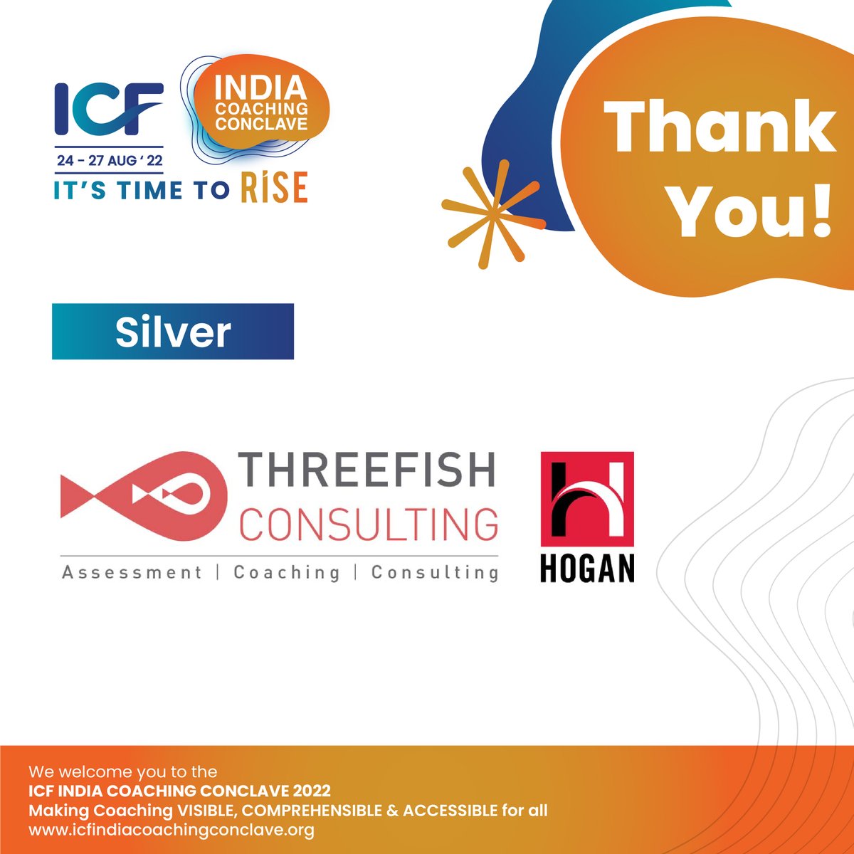 IcfMumbai's tweet photo. We express our heartfelt gratitude to our Silver Sponsor ThreeFish Consulting, for their contribution towards making the ICF India Coaching Conclave 2022 a remarkable success. 

Your participation and efforts empowered us to deliver an event par excellence. 
#coaching https://t.co/SK90356HDh