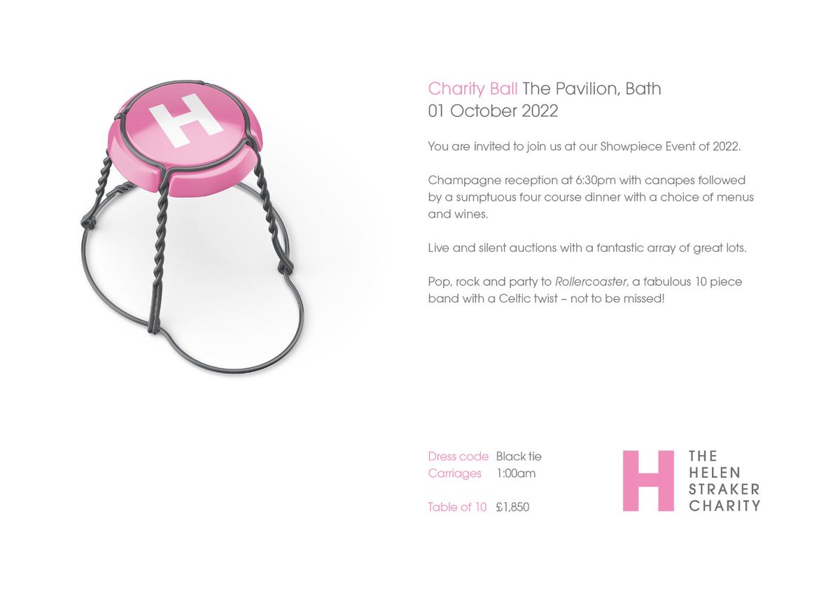 Still time to join us, tickets available at £185 per head or still a couple of complete tables available.  Funds raised shared between ⁦<a href="/ruhxcharity/">RUHX Charity</a>⁩ and ⁦<a href="/DorothyHouseHC/">Dorothy House</a>⁩