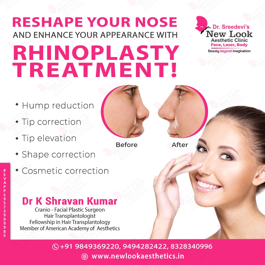 #Rhinoplasty commonly called a nose job is a surgery done to improve the shape of the nose, to reduce the humps, and any obstructions of the nose

Visit: newlookaesthetics.in
Call us:- +91 9849369220 ,9866079080, 8328340996
#rhinoplastysurgery #sreedevisnewlook #noseshape