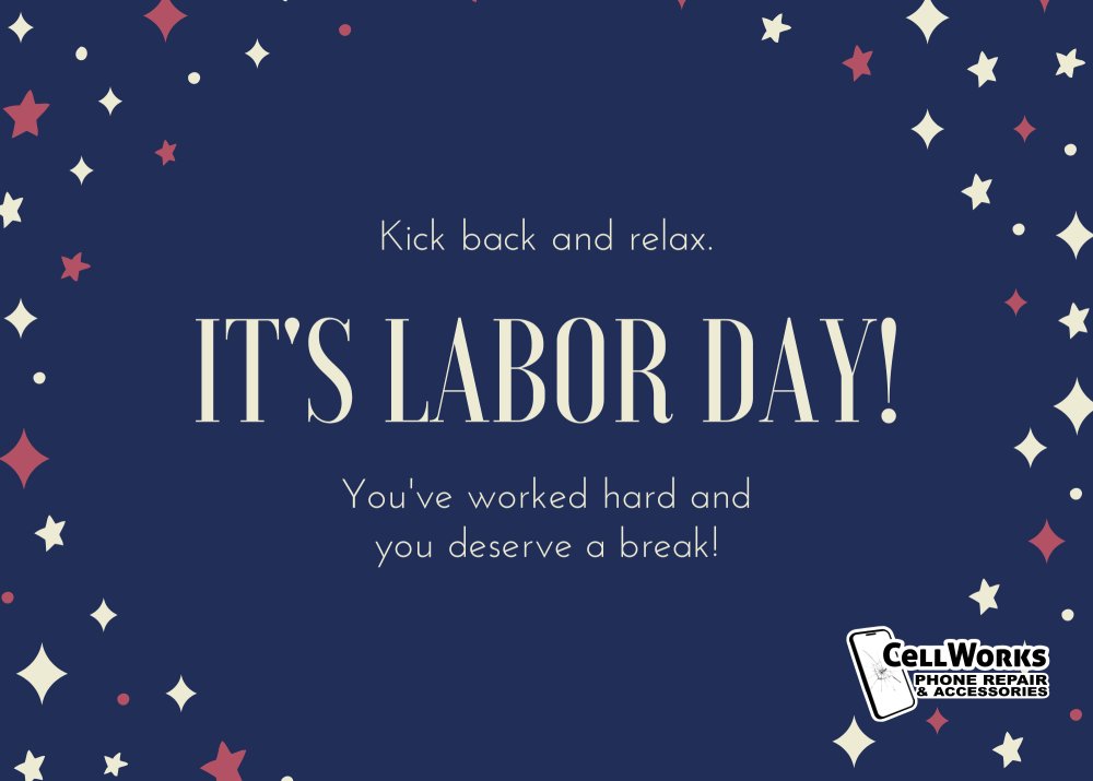 CellworksRepair's tweet photo. You deserve it!! Happy Labor Day Everyone😎🇺🇸

#cellworks #cellworksrepair #mellakconsulting #screenrepair #android #apple #appleiphone #macbookrepair #imac #amaria #gameconsoles  #phoneaccessories #tablet #ipad #phonerepair #riverbankca #escalon #sonora #oakdaleca #centralvalle https://t.co/RZqXw4QT5y