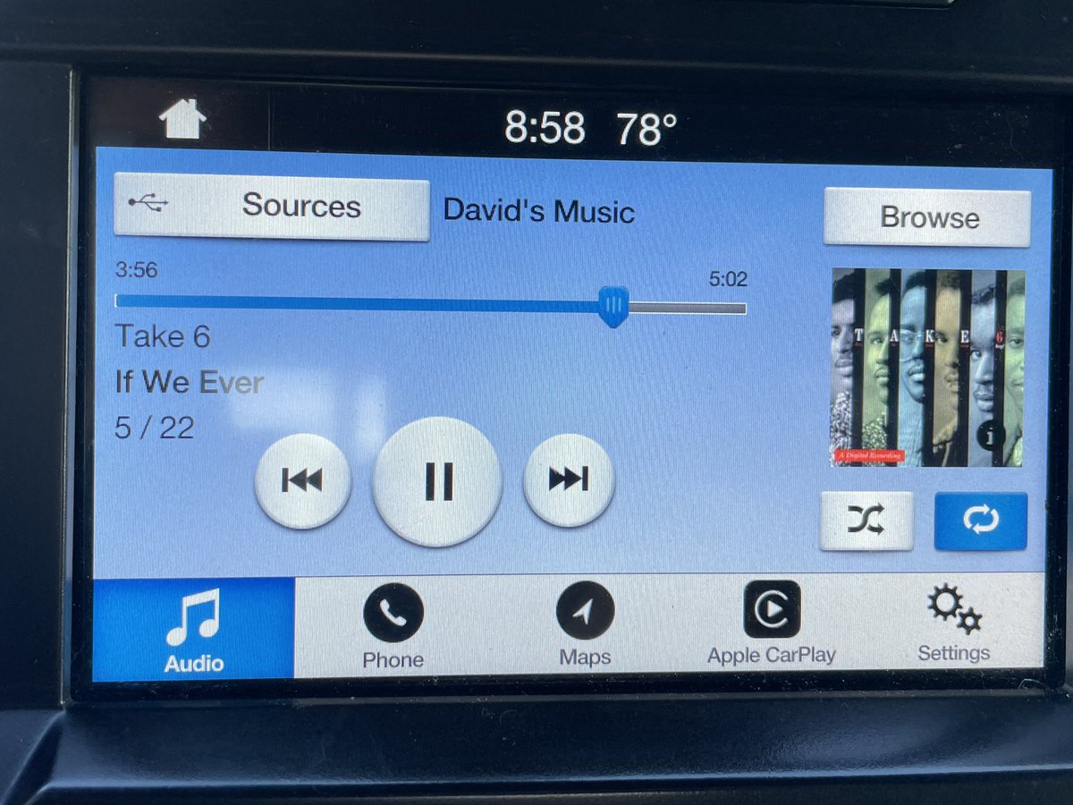 davidcnitz's tweet photo. Riding and singing along with @Take6official pretending I know which part I’m singing, which ends up being a bit of all of them 😂🎤🎶 https://t.co/Ku4EueyEox