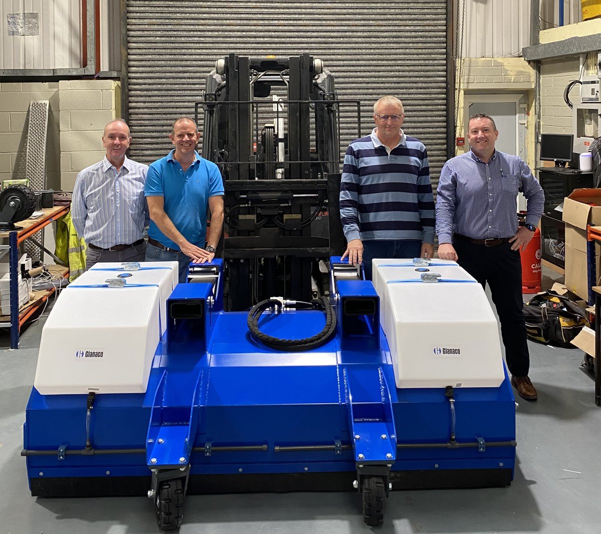 glanaco's tweet photo. Great to have Jes Jacobsen of Ankerløkken visit and view our latest range of Glanaco Sweeper Collectors today. Our GS Range of sweepers are now available in Denmark. 

#sweepers #cleaning #roadsweeper https://t.co/51CueQh7oe