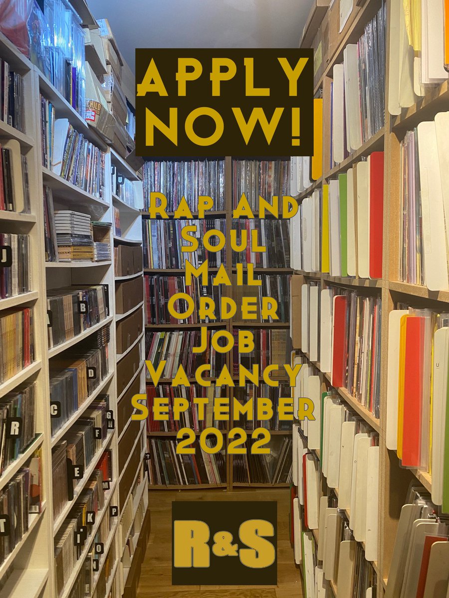 rapandsoulshop's tweet photo. Rap &amp; Soul has two vacancies starting in October/November 2022. 
One is temporary job from October 2022 until January 2023 and the other is permanent position. 
Both positions are two days per week… https://t.co/pfuRxbClZE