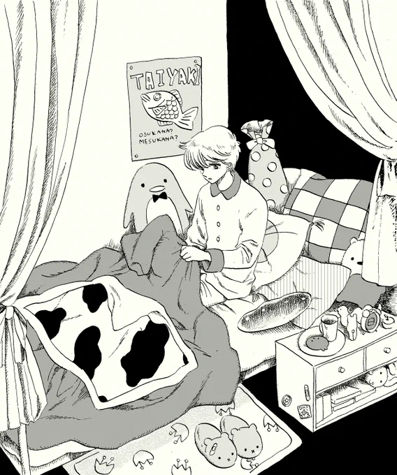 パンのいる寝室 