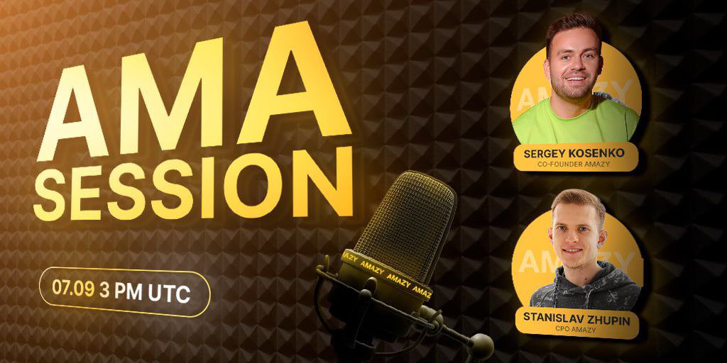 0xAltKing's tweet photo. It's about time for AMA session with @amazyio🤩
🔥 Yes,September 7th is going to be great moment with #AMAZY co-founder,Sergey Kosenko and CPO Stanislav Zhupin!
They will go on live stream to answer our questions!
⏰ 3 PM UTC
Join👇
https://t.co/7AqRajZWSc
@amazyio #AZYa https://t.co/DlNR8qwF8I