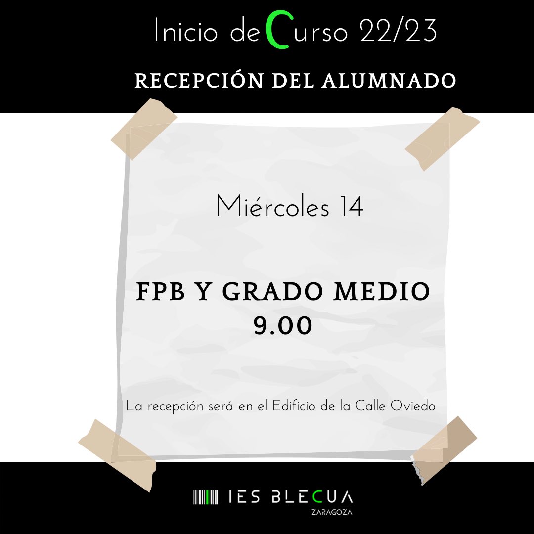 ¡Cuenta atrás para vernos las caras y comenzar las clases! Por aquí andamos organizándolo todo para recibir a nuestr@s blecuan@s como se merece, así que ya puedes consultar en nuestra web los horarios de recepción del alumnado. #somosblecua
