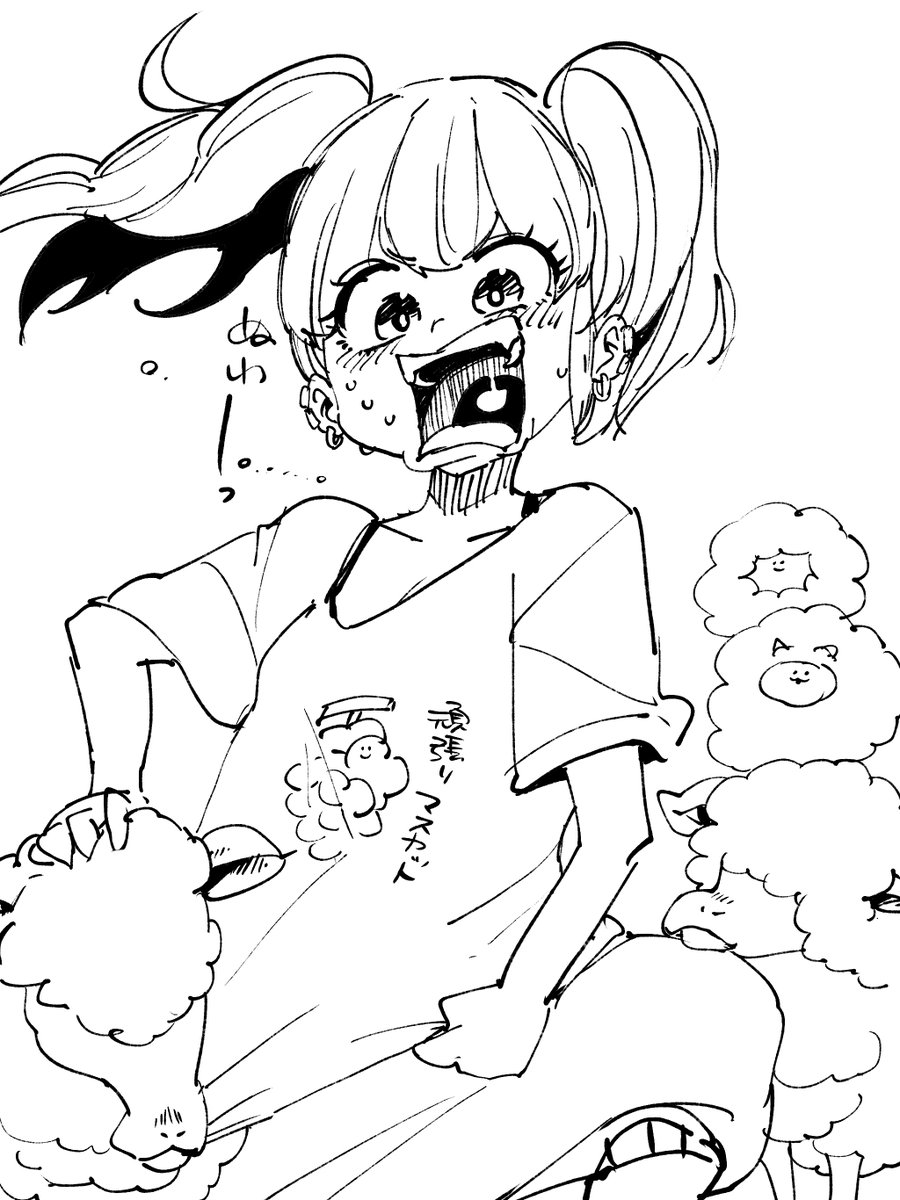 きょうの線画です🍣ひつじ 