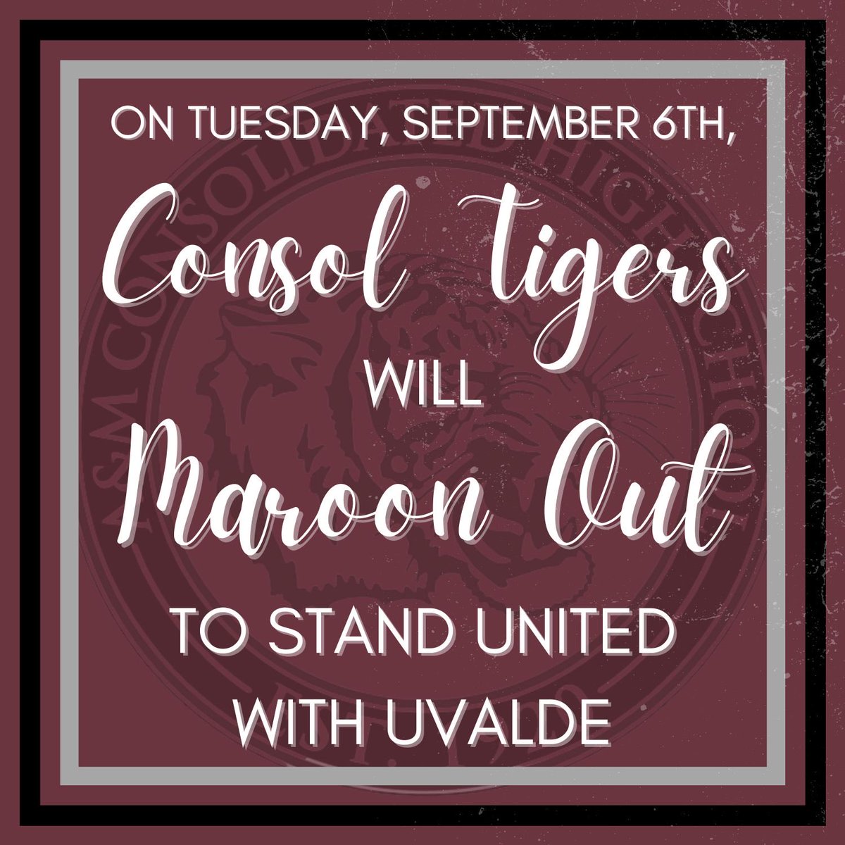gwenelder's tweet photo. ⁦We will  show our support to the Uvalde community and Maroon Out tomorrow. ⁦@AMCHSWeb⁩ https://t.co/dUQYc3PkGJ