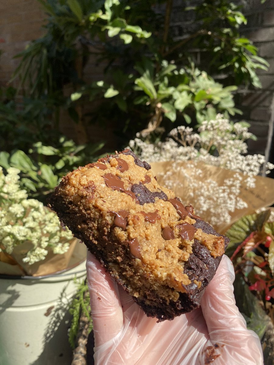 kegarmo's tweet photo. Morning All, here is some vegan Brookie from our stall. The best start of the day isn’t it ? #vegan #cake #cakes #brownie #love #fyp #GoodVibes #homemade #yum https://t.co/ijanOz2mgw