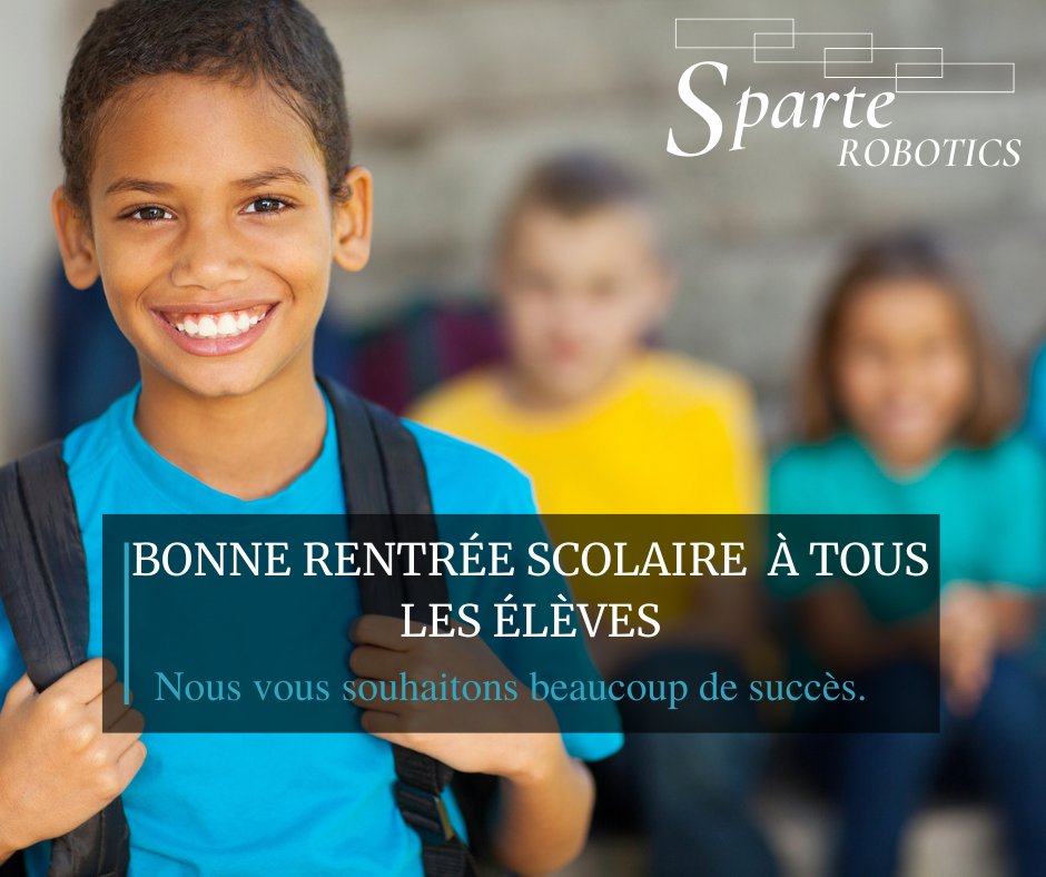 RoboticsSparte's tweet photo. C'est la rentrée des classes !
Nous souhaitons à tous les élèves et parents beaucoup de succès. https://t.co/BerwiNNxWL