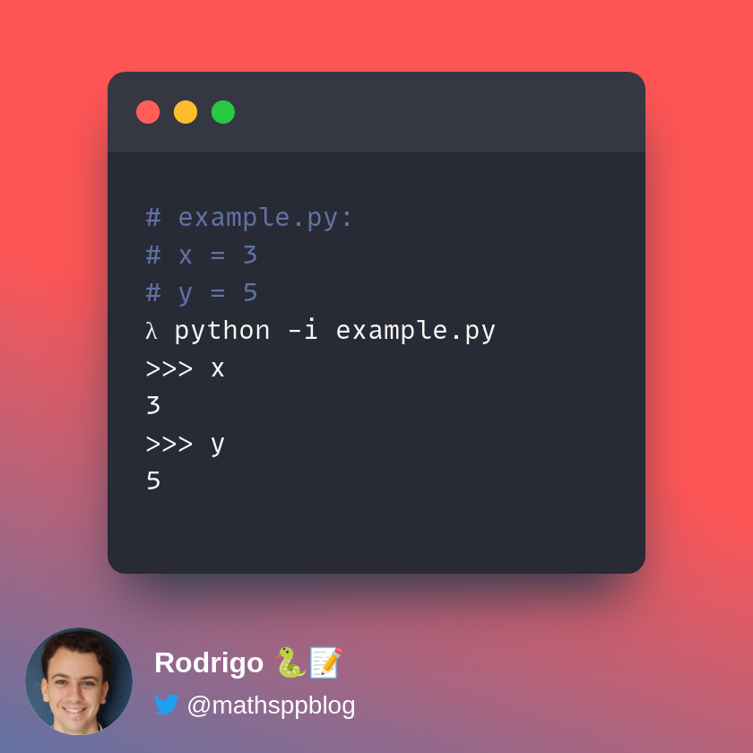 The Python 🐍 command has many different switches. Here are the 4 ...