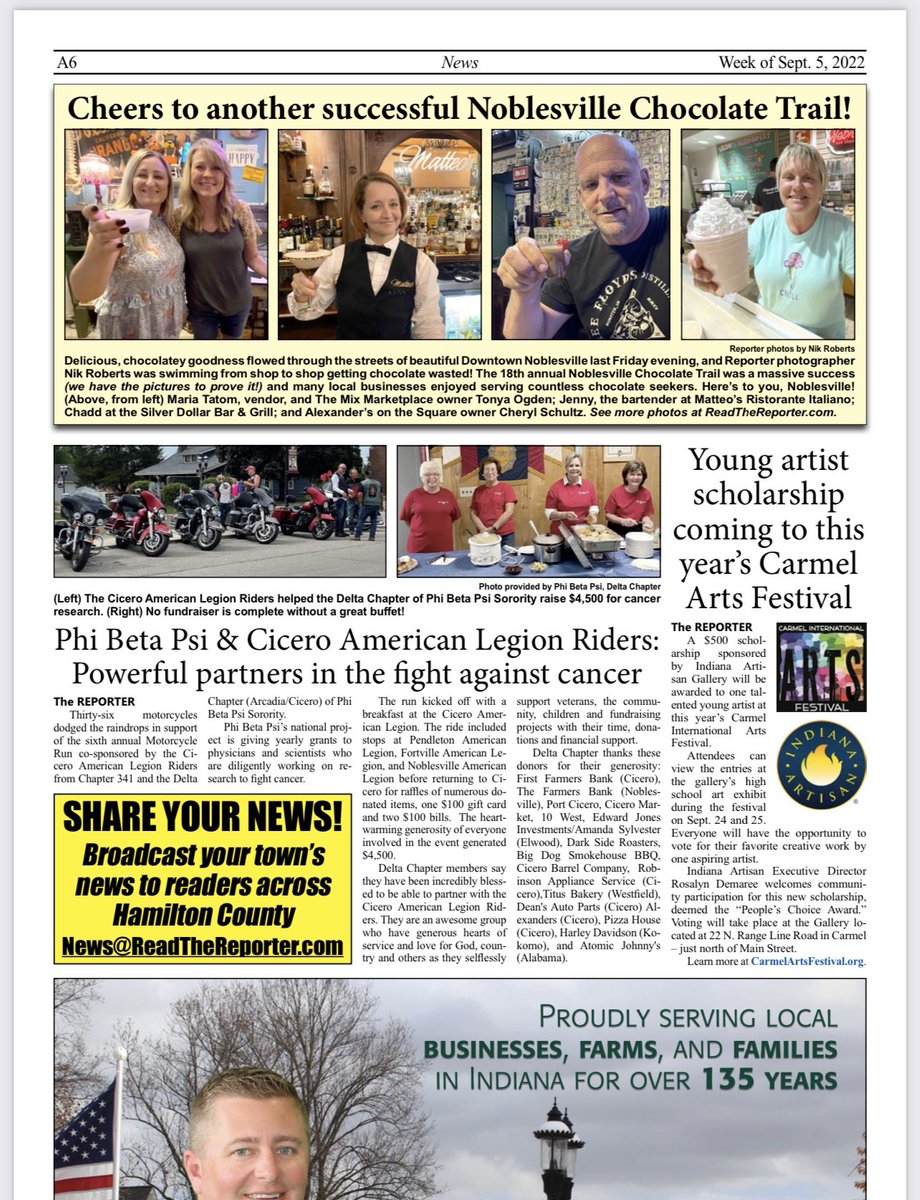 Thank you Indiana Artisan for this scholarship for Carmel International Arts Festival Thank you Hamilton County Reporter Stu Clampitt for your continued support. @HamcoIndiana <a href="/jill_gilmer/">Jill Gilmer</a> <a href="/WonderWomanAmyP/">Amy Pauszek</a> <a href="/1SauceBoss/">Steve Greenberg</a> <a href="/IndianaArtisan/">Indiana Artisan</a> <a href="/BradOz/">Brad Osborne</a> <a href="/megindy1/">MEG & Associates</a> <a href="/donfarrell2017/">Don Farrell</a> <a href="/ktmosborne/">Katie Osborne</a>
