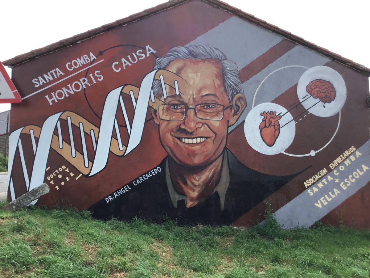 JorgeMiraUSC's tweet photo. Ángel Carracedo, nun mural á entrada de Santa Comba (Santa Catalina) pola estrada de Baio. https://t.co/uMeMwm2rcn
