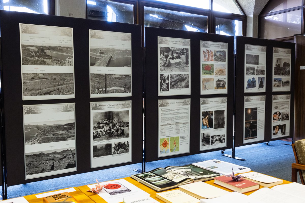 Lauren_ANU's tweet photo. The ANU Japan Institute launched an exhibition tonight on "Hiroshima, Nagasaki and the Atomic Bomb" at the Menzies Library. Great to have Gareth Evans as keynote speaker @ANUasiapacific https://t.co/BjXOEqr2uu