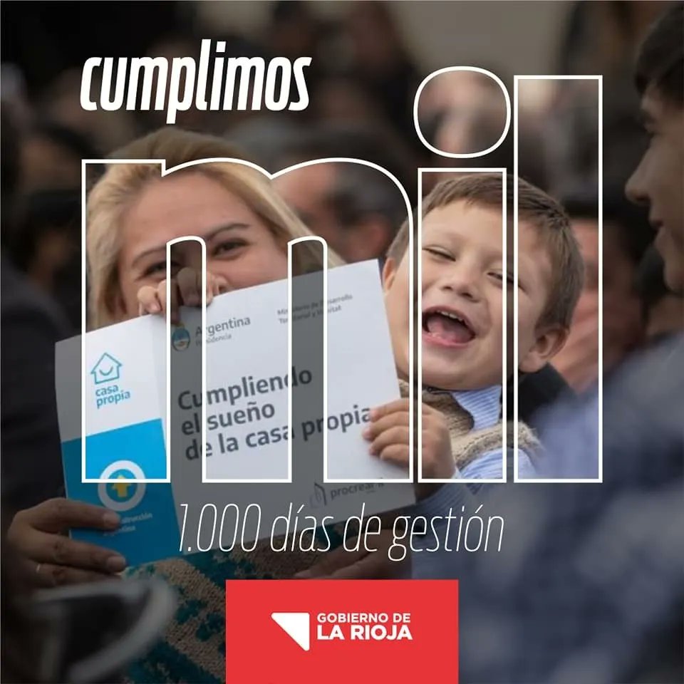 TeresitaMadera's tweet photo. Un Estado presente, una gestión que cumple!

1000 días de gestión 👏🏻👏🏻

@GobDeLaRioja @QuintelaRicardo https://t.co/n865R4OkPb