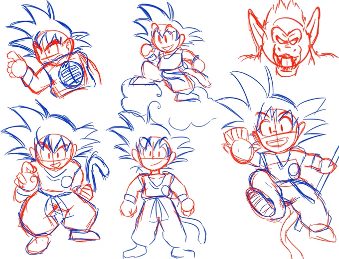 some Goku sketches cause I've been in a big dragon ball mood lately 