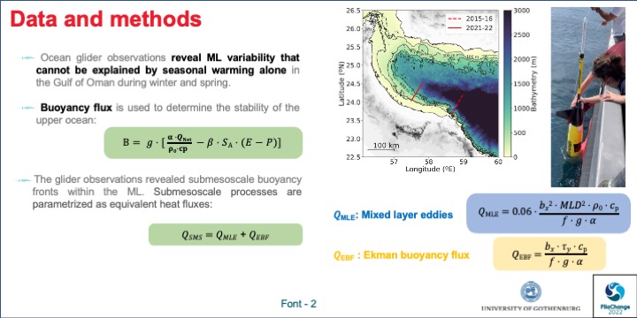 SWOT_AdAC's tweet photo. #VirtualPosterSession #FilaChange
What are the drivers of upper ocean mixed layer variability in the Gulf of Oman?
@esteelfont et al. used high-resolution glider data to assess the effect of surface forcing and #submesoscale processes on upper ocean stratification. https://t.co/56XJyaVJNo