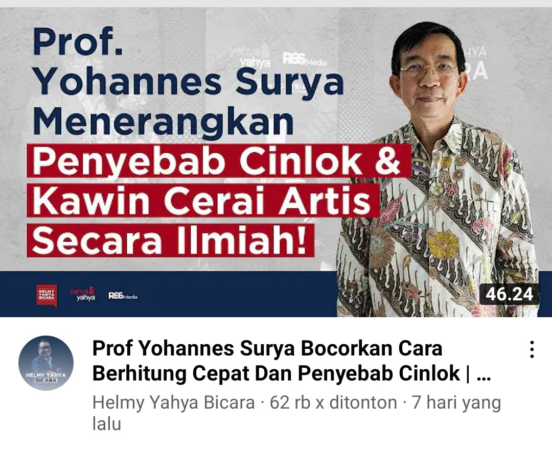 gtnrll's tweet photo. Wah keren nih kontennya, ujuk2 nongol di feed YT. https://t.co/0TR5loqB5h