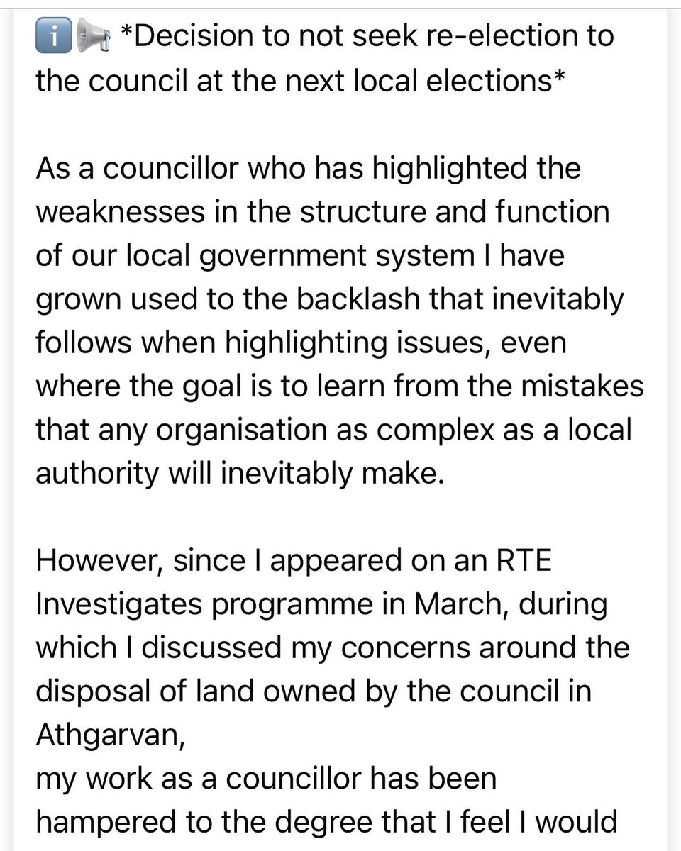 fionamacky's tweet photo. 🚨**My decision to not seek re-election to the council* https://t.co/0dPm0YGK7b