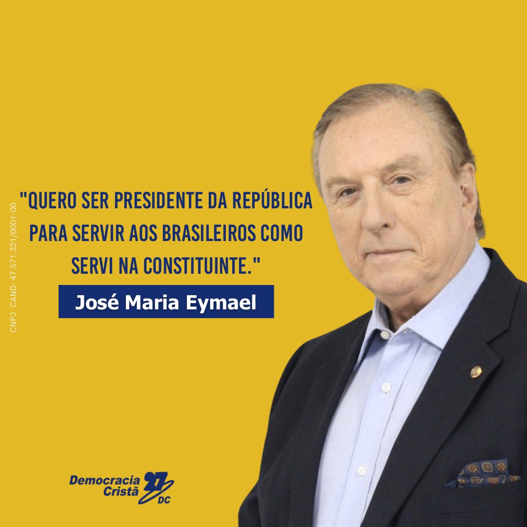 Eymael Presidente em 2022!

O principal fundamento de minha campanha é servir aos brasileiros como servi na constituinte!

Para isso VOTE 27, VOTE EYMAEL!

#eymael27 #politica #vote27 #presidente2022 #democraciacristã