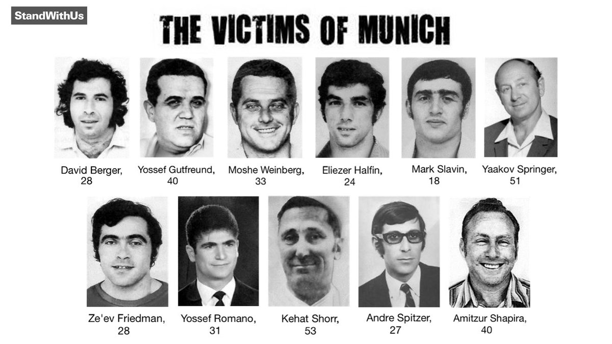 StandWithUs's tweet photo. Today marks 50 years since 11 members of the #Israeli Olympic team were taken hostage and eventually murdered by the #Palestinian terrorist group "Black September" at the 1972 Olympic Games in Munich. This heinous attack became known as the #MunichMassacre. We remember.🕯️ https://t.co/9B9kfgvhHg