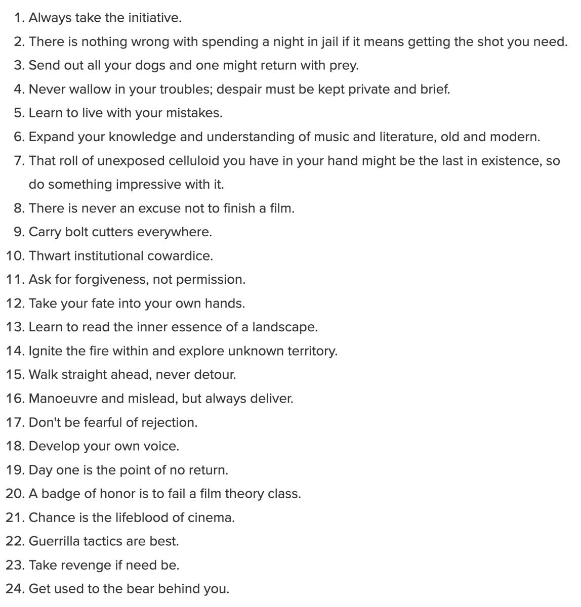Casey's tweet photo. happy 80th birthday to Werner Herzog, a hero of mine.  his approach to getting the shot, telling the story, making the movie, at all costs validated my most animalistic movie making intuitions.  here are his 24 rules for filmmaking. https://t.co/IK8e3nTlK5