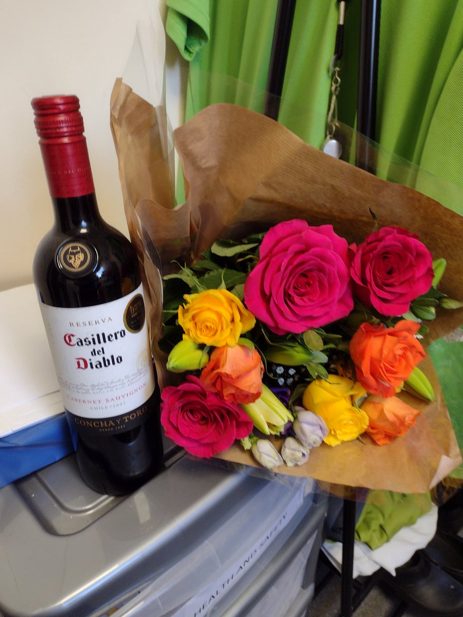 lorettawick's tweet photo. Thank you to my lovely work colleagues for my gorgeous 65th Birthday presents @mellorscatering @xsfitzx @ParboldDouglas https://t.co/b4shPCuAKI