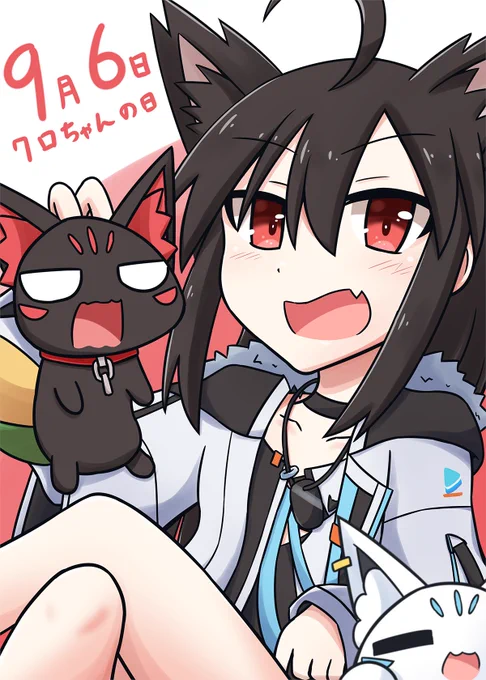 お誕生日おめでとうクロちゃん!フブキちゃんのTEK衣装でクロちゃん描いてみました #絵フブキ 