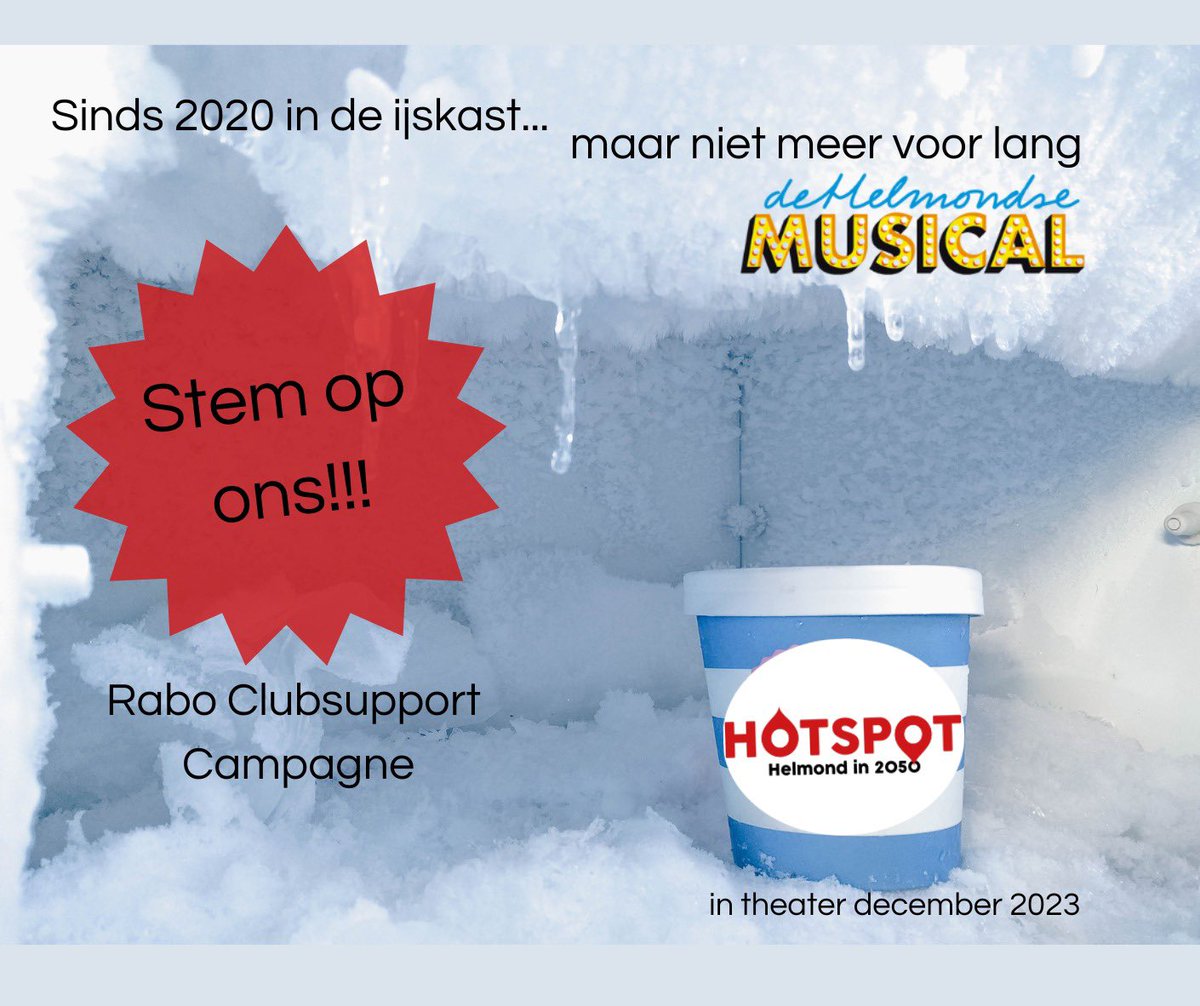Stem op De Helmondse Musical voor de <a href="/Rabobank/">Rabobank</a> #ClubSupport campagne en help ons om de volgende musical te realiseren. Stemmen kan via de Rabobank app (service - mijn lidmaatschap). Onze dank is groot!