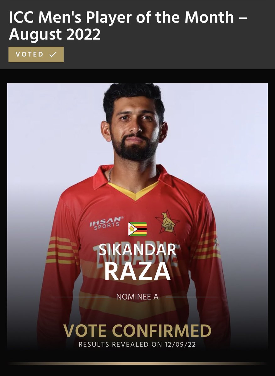 AdamTheofilatos's tweet photo. How many people can we rally to vote for Sikandar Raza as the best cricketer in the world for August? https://t.co/dQ23l8pHBZ
