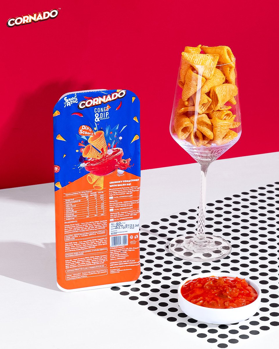 Cornadosnacatac's tweet photo. The fun and flavour that you cannot resist, no matter what time of the day! Treat your tastebuds with the crispy and cheesy Cornado Cone n Dip pack.
Grab this mini meal for yourself nowww!
#Cornado #SnacAtac #ConeNDip #Munching #Snacking #Snacks #Dips #Fun #Flavour #Tastebuds https://t.co/pbuY7h9xXo