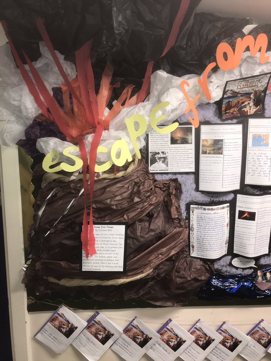 theliteracytree's tweet photo. We are always so grateful to our schools who send us the most beautiful work samples. Look at this Y3 work using Escape from Pompeii from @PrimaryMay and @VanGoghPrmry Download the #planningsequence to see even more  - https://t.co/8UqjyMg28x #TeachThroughaText https://t.co/1SSdFp7VnN